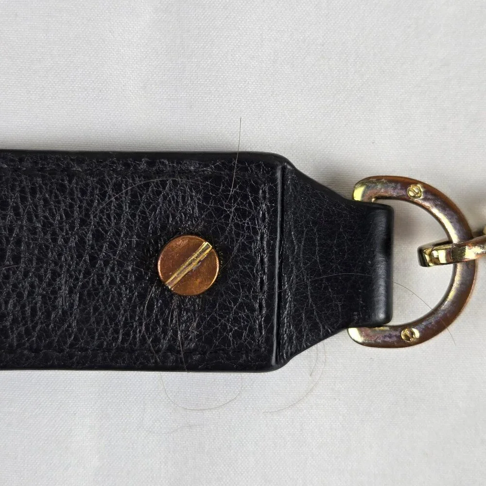 Tory Burch Black Leather Crossbody Bag Gold Chain Strap Magnetic Close Flap Logo